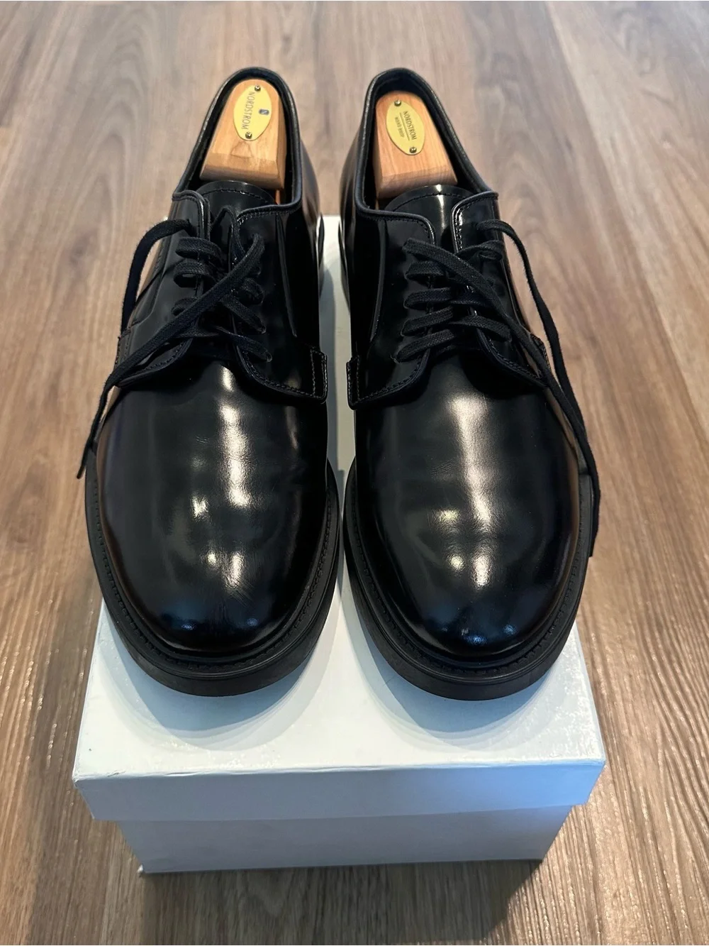 Classic Black Leather Derby Shoes - Polished Men's Dress Shoes